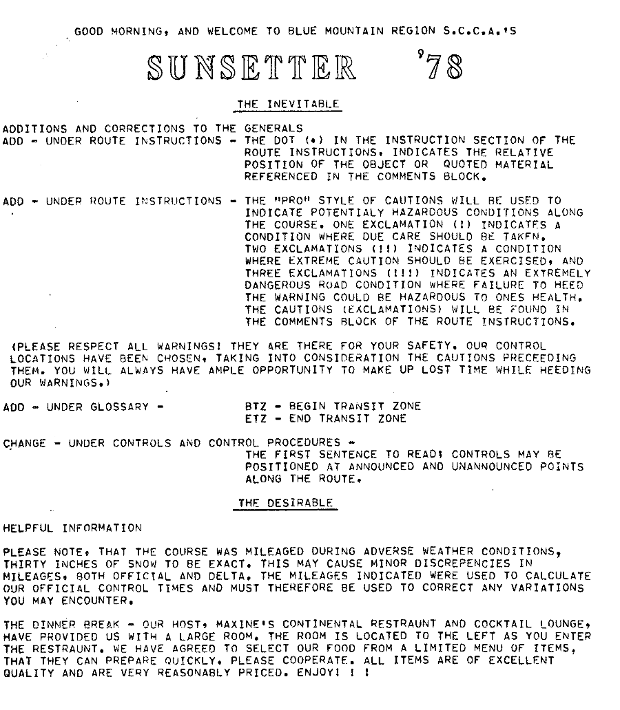 Blue Mountain Sunsetter 1978